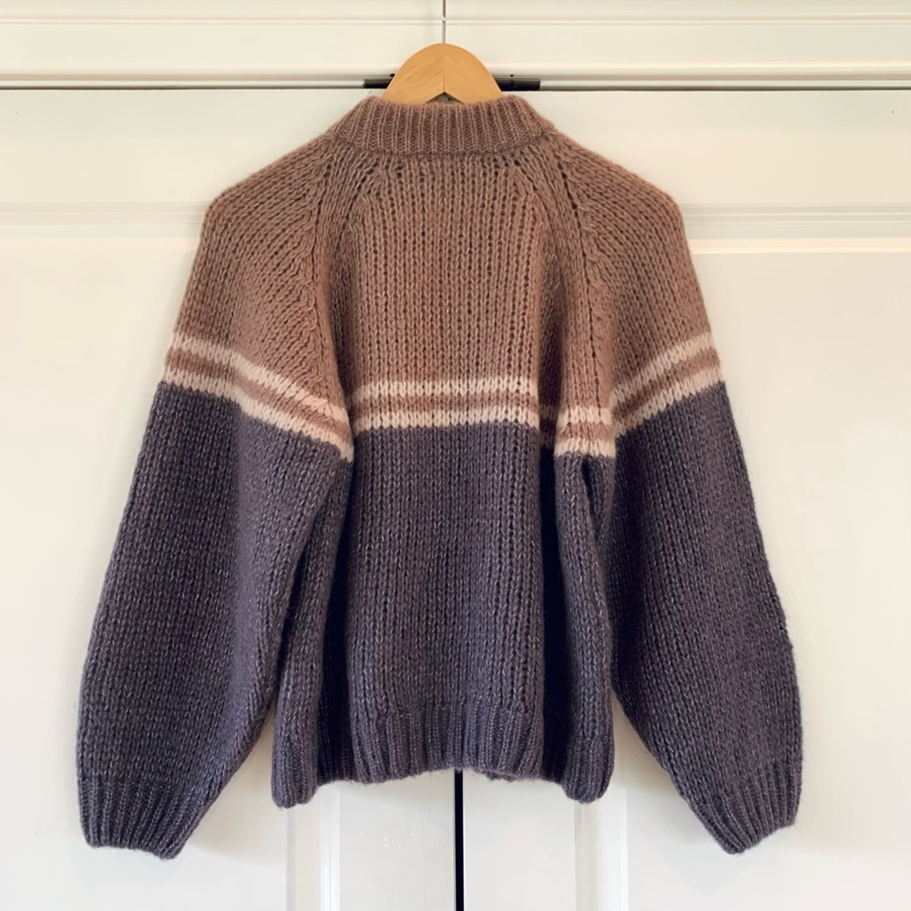 Xirena Sweater Alpaca Blend Knit Mock Neck Pullover Neutral Snowbird Size XS - Picture 5 of 9